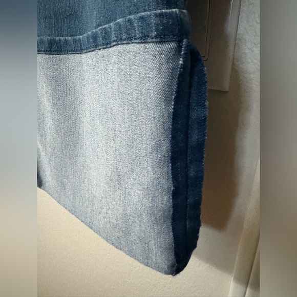 Goldenpoint Blue Ankle Cropped Jeans with Wide Cuff. Very Soft Stretchy Denim. - Picture 3 of 13